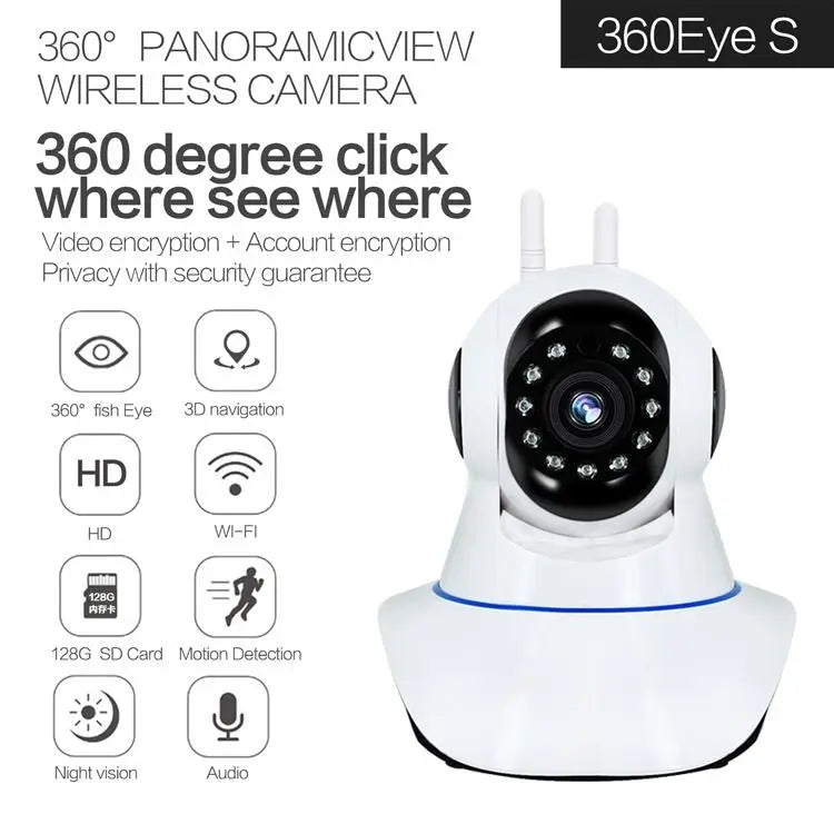 HD 1080P WIFI PTZ IP Camera 360 Degree IR Night Vision Home Security - Shakefav.com