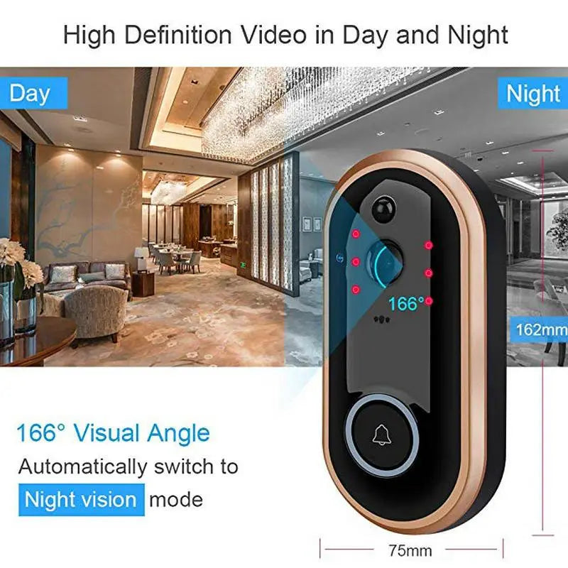 1080P Smart WIFI Doorbell Intercom Video Ring Door Bell With Camera IR - Shakefav.com