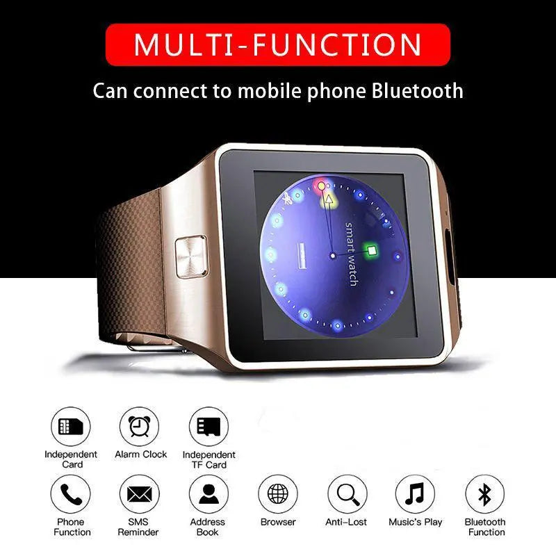 Bluetooth android smart watch with Camera Clock SIM TF Slot smartwatch - Shakefav.com