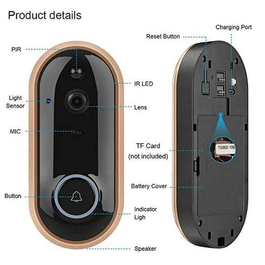 1080P Smart WIFI Doorbell Intercom Video Ring Door Bell With Camera IR - Shakefav.com