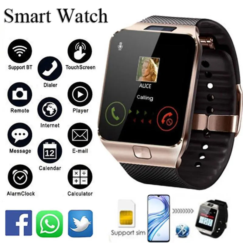 Bluetooth android smart watch with Camera Clock SIM TF Slot smartwatch - Shakefav.com