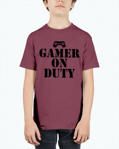 Gamer on duty- Video Games- Youth Tee Unisex