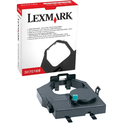 شريط الطابعة Lexmark LEX3070169 لإعادة التحبير، عالي الإنتاجية، أسود